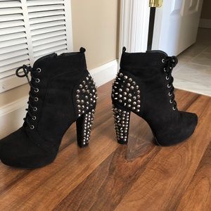 Platform studded booties